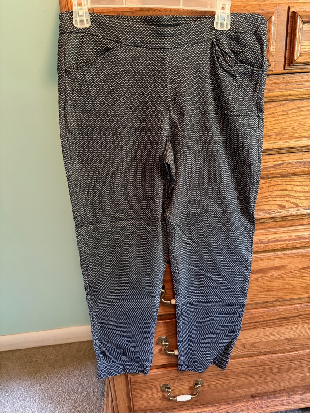 Zac & Rachel Black and White Micro-Pattern Stretch Chinos